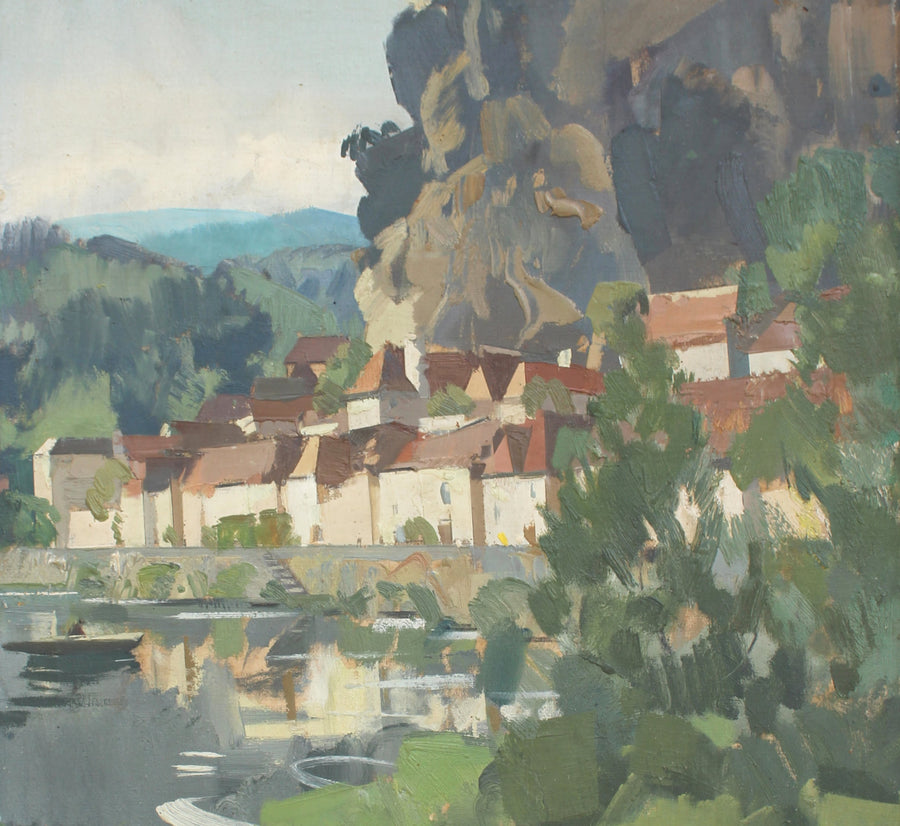 large antique landscape painting france