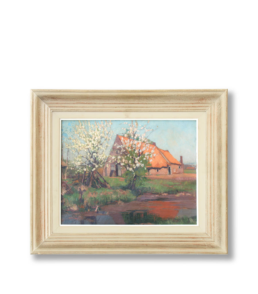 antique original french impressionist landscape