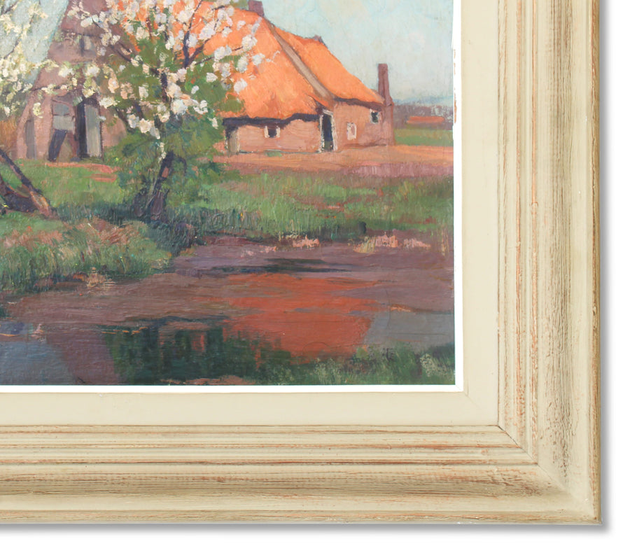antique original french impressionist landscape