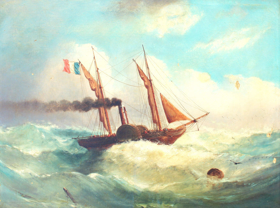 french maritime painting antique for sale