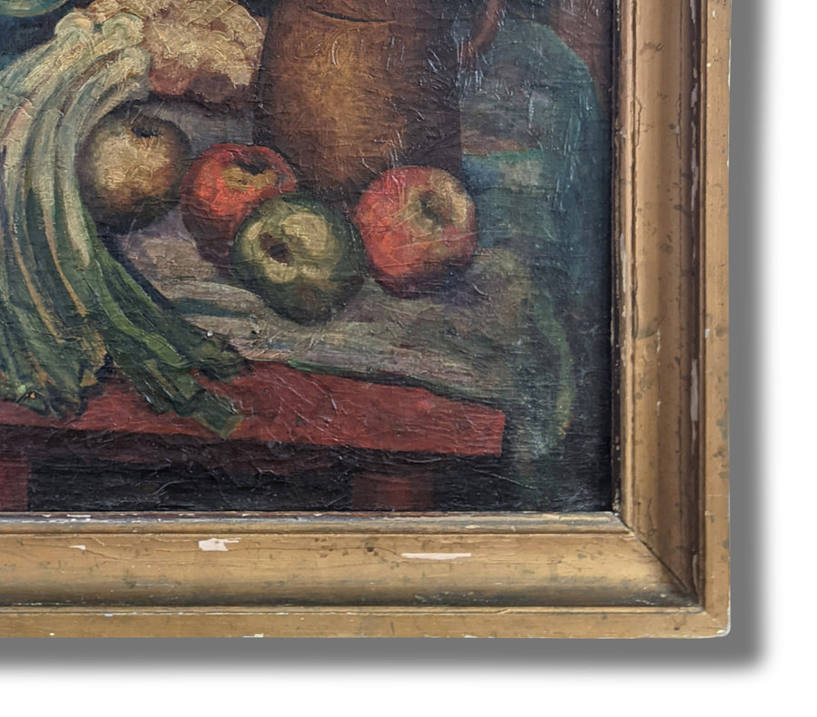 French still life painting antique dark colors
