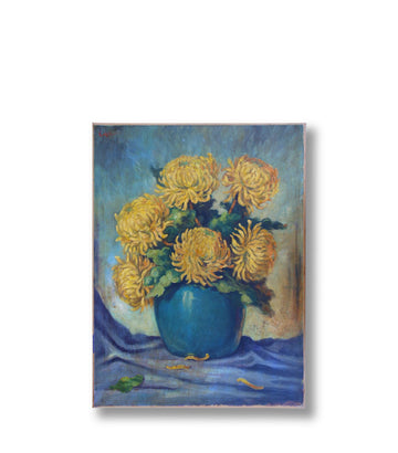 20th Century Impressionist Still Life Painting of Dahlias