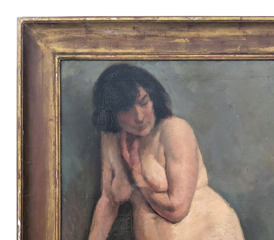 1920's antique nude oil painting for sale