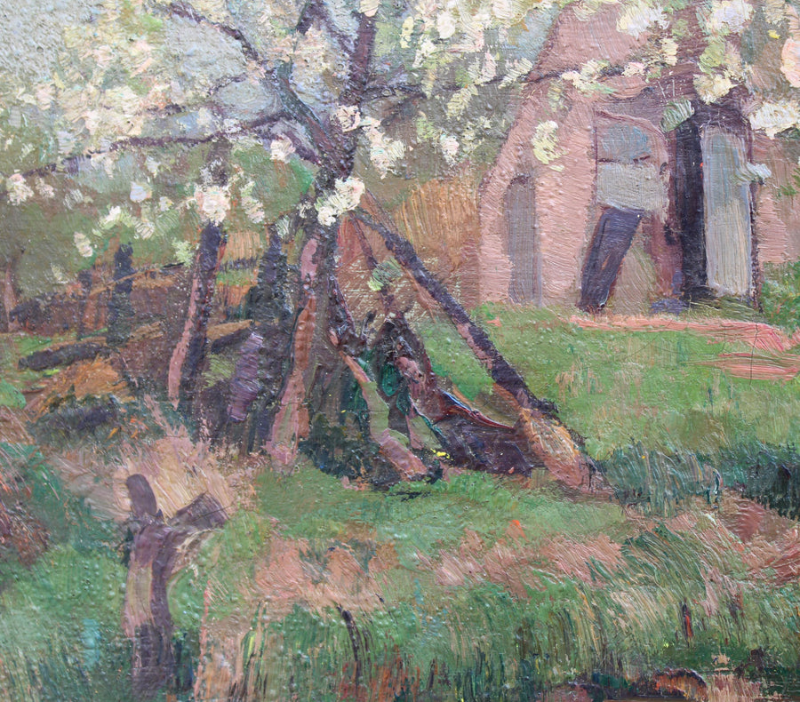 antique original french impressionist landscape