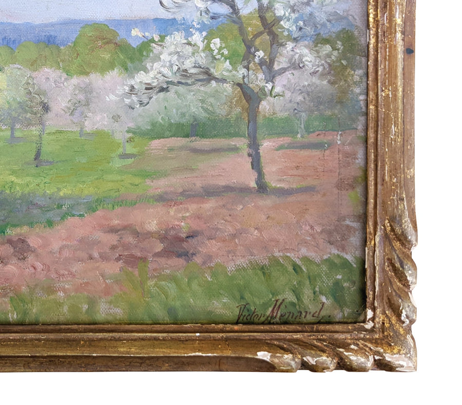 Antique impressionist landscape france