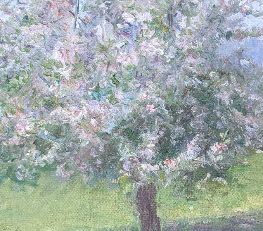 Antique impressionist landscape france
