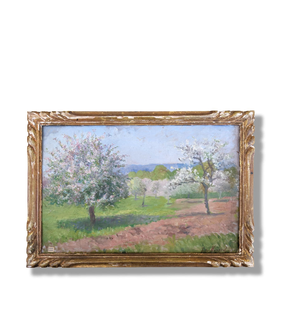 Antique impressionist landscape france