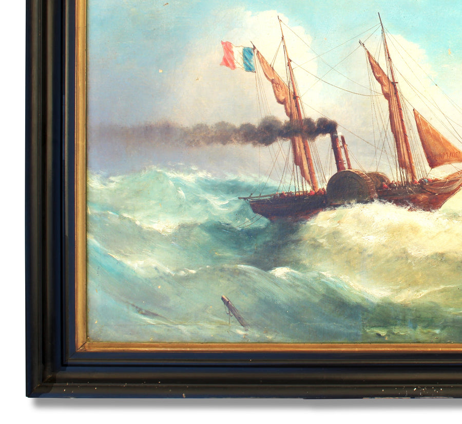 french maritime painting antique for sale