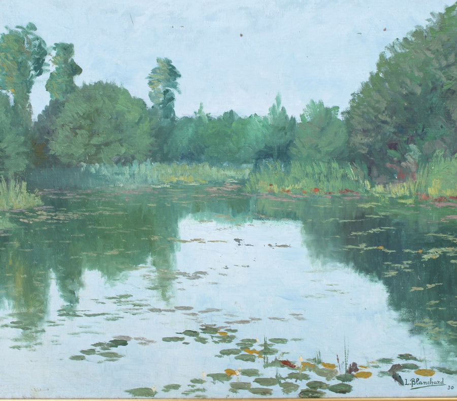 French Antique Oil Painting of Swamp for sale