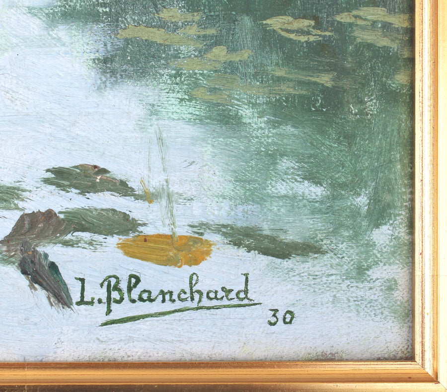French Antique Oil Painting of Swamp for sale