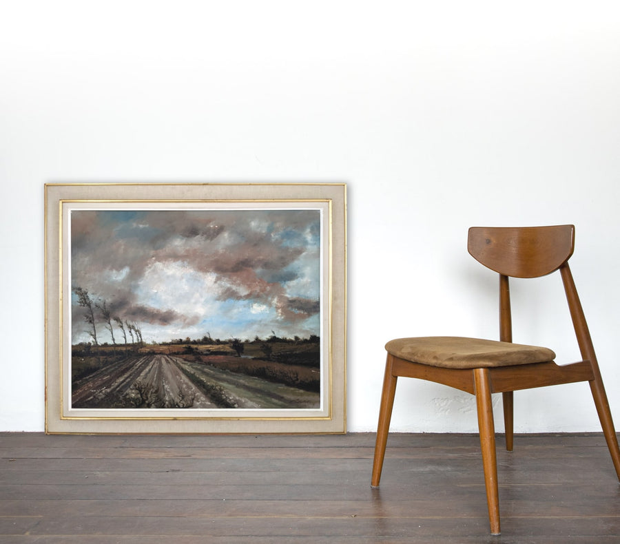 large scale original oil landscape painting from france
