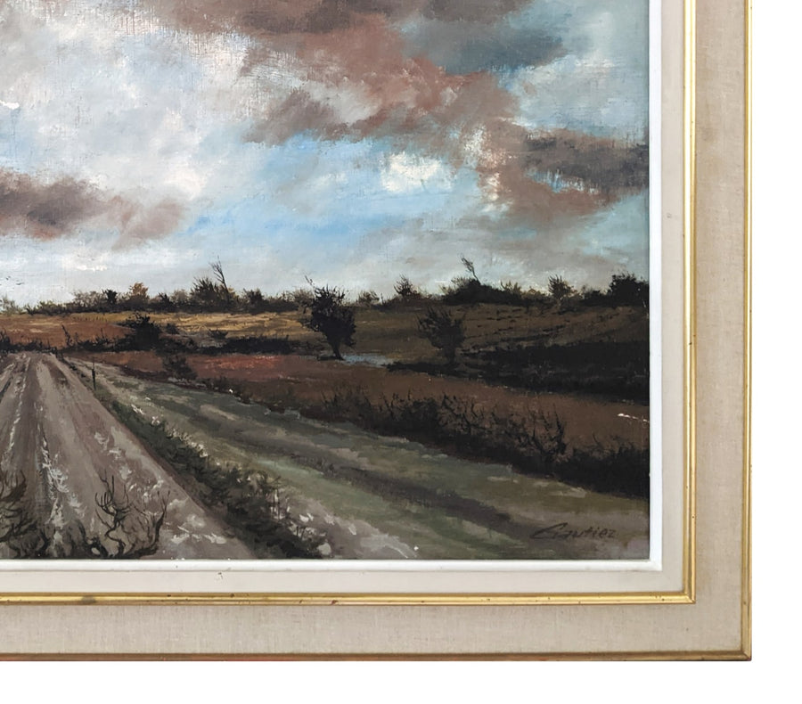 large scale original oil landscape painting from france